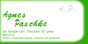 agnes paschke business card